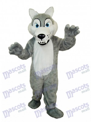 Cheveux longs Loup Mascotte Costume adulte Animal