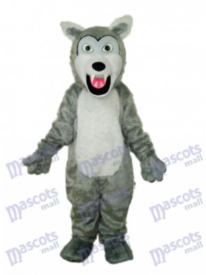 Petit Gris aux cheveux longs Loup Mascotte Costume adulte Animal