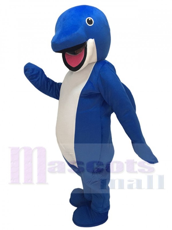Mascotte mignonne de costume de baleine bleue