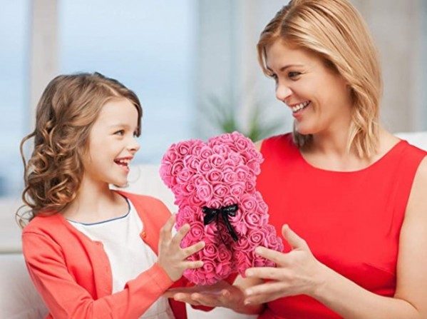 Rose brune Ours en peluche Fleur Ours Meilleur cadeau pour la fête des mères, la Saint-Valentin, les anniversaires, les mariages et les anniversaires