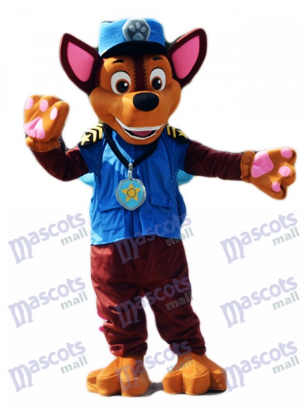 La Pat' Patrouill Paw Patrol Chase chien mascotte berger allemand chiot police et le trafic cop chien costume