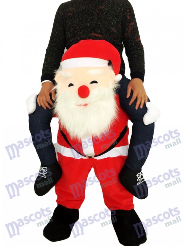 Piggyback Santa Claus Carry Me Ride Costume de mascotte de Père Noël