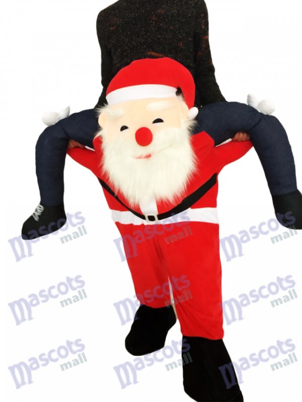 Piggyback Santa Claus Carry Me Ride Costume de mascotte de Père Noël