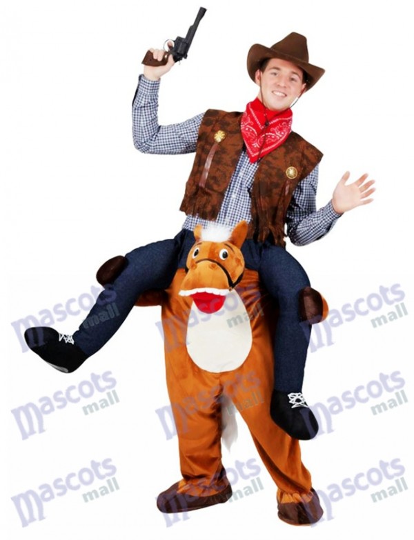 Wild Western Horse Carry Me Piggy Retour Mascotte Déguisement Farm Cowboy Costume