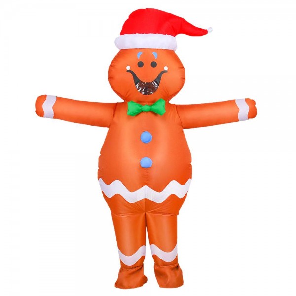 pain d'épice Homme Gonflable Costume Coup en haut Halloween Noël Le maillot de corps pour Adulte