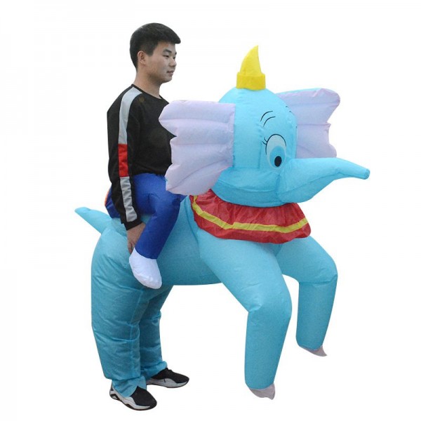 Bleu l'éléphant Porter moi Balade sur Gonflable Costume Halloween Noël pour Adulte
