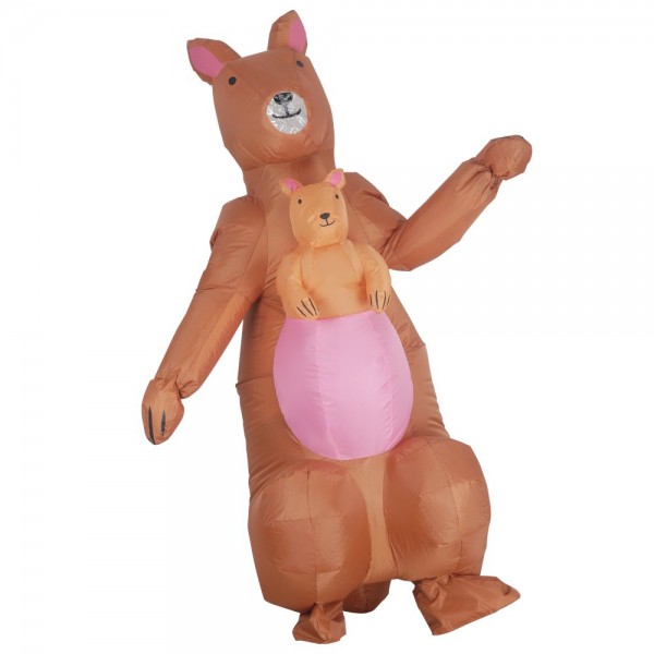Kangourou avec Bébé Kangourou Gonflable Costume Halloween Noël Costume Pour Adulte