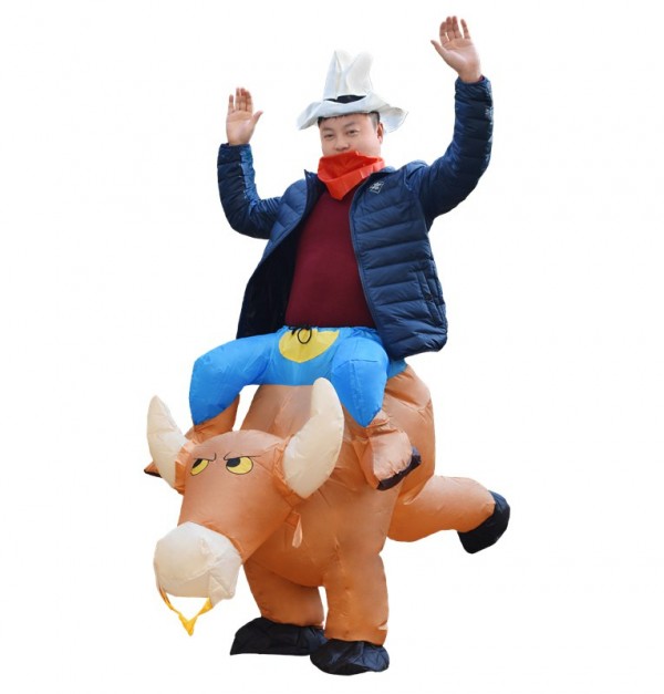 marron Vache Porter moi Baladesur Gonflable Costume Halloween Noël pour Adulte/enfant