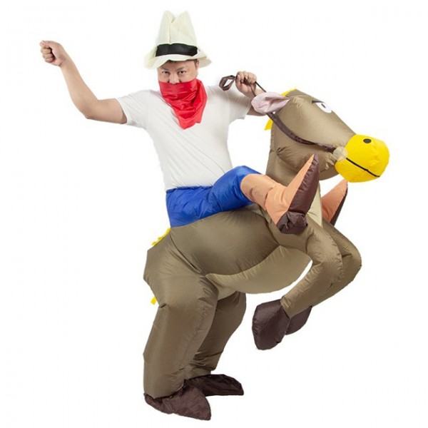marron Cheval Porter moi Baladesur Gonflable Costume Halloween Noël pour Adulte/enfant