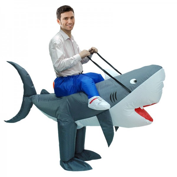 Requin Porter Moi Balade sur Gonflable Costume Fantaisie Robe Pour Adulte/enfant