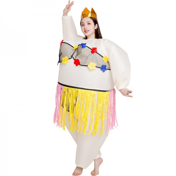 Ballerine Gonflable Costume Tiare couronne Halloween Noël Costume pour Adulte Jupe herbe