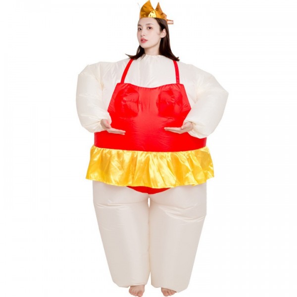 Ballerine Gonflable Costume Tiare couronne Halloween Noël Costume pour Adulte rouge