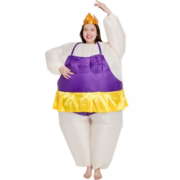Ballerine Gonflable Costume Tiare couronne Halloween Noël Costume pour Adulte Violet clair