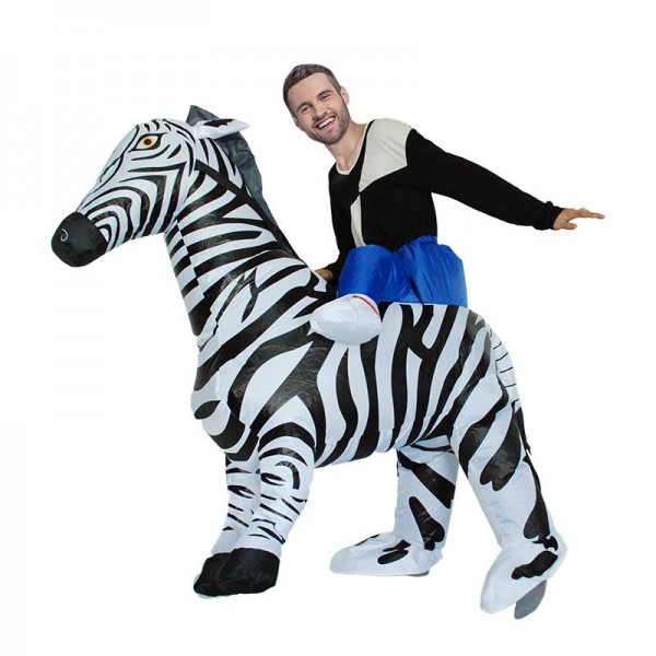 Zèbre Porter moi Balade sur Gonflable Costume Halloween Noël Combinaison pour Adulte/enfant