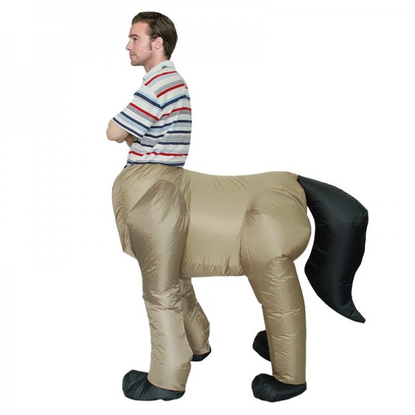 Costume Cheval Gonflable Pour Adulte - Unisexe, Taille 150-190 Cm - Pour Halloween, Carnaval, Fêtes - Ventilateur Intégré, Gonflage Rapide