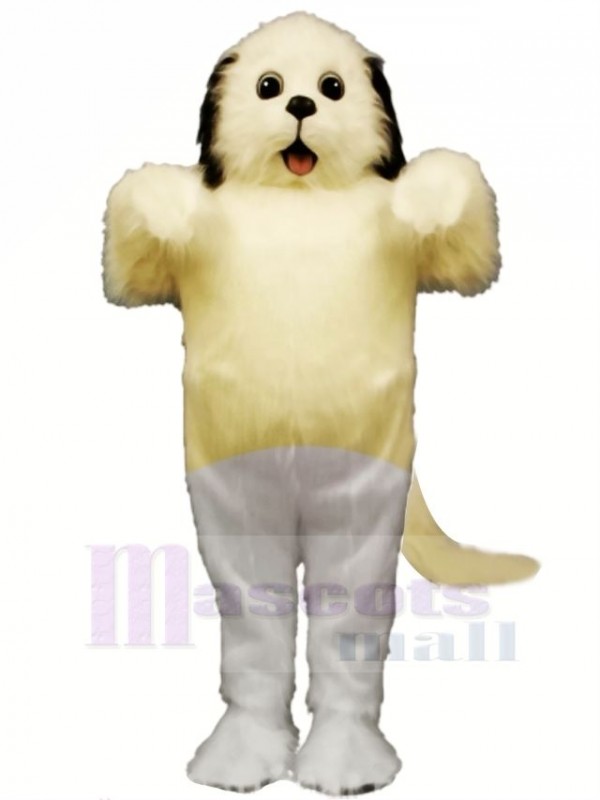 Mignonne Hirsute Maggy Chien avec Gris Mascotte Costume École