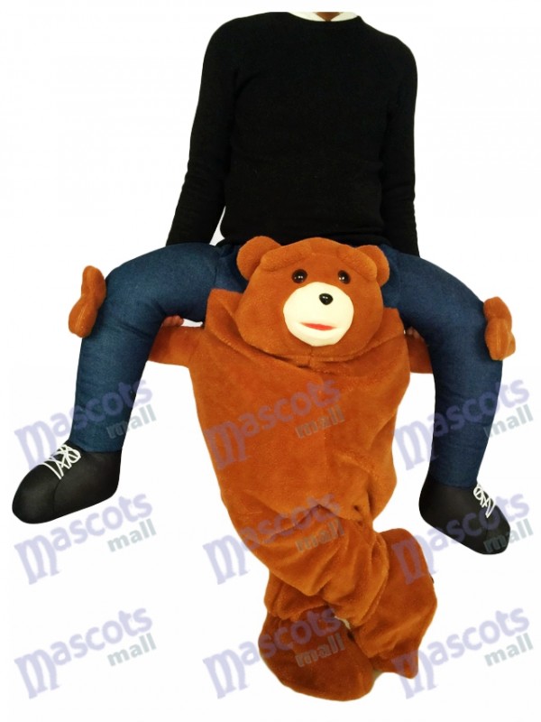 Ours brun tirelire Carry Me Ride sur costume de mascotte ours en peluche