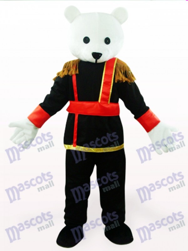 Costume de mascotte d'anime de nounours masculin noir et blanc