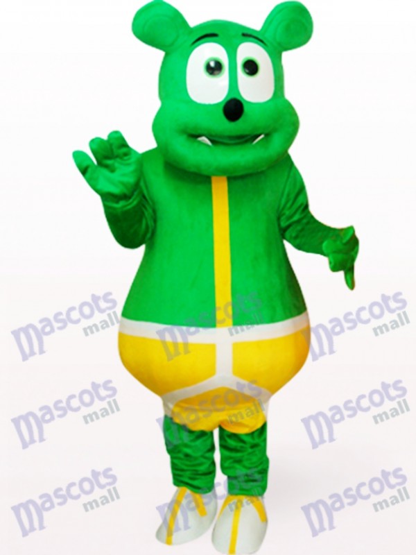 Costume de mascotte en peluche monstre vert ours