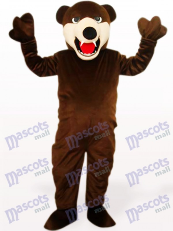 Costume de mascotte d'animal brun foncé d'ours