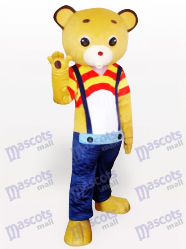 Costume de mascotte de dessin animé d'ours jaune de sangle