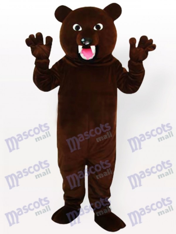 Costume de mascotte ours brun foncé