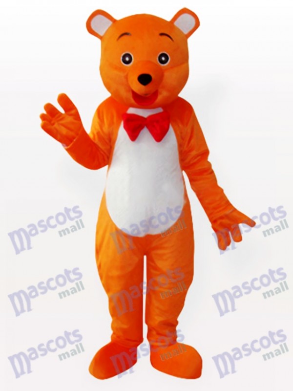 Le costume de mascotte d'animal d'ours orange de Hey