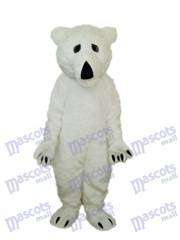 Costume de mascotte d'ours polaire en laine longue Animal