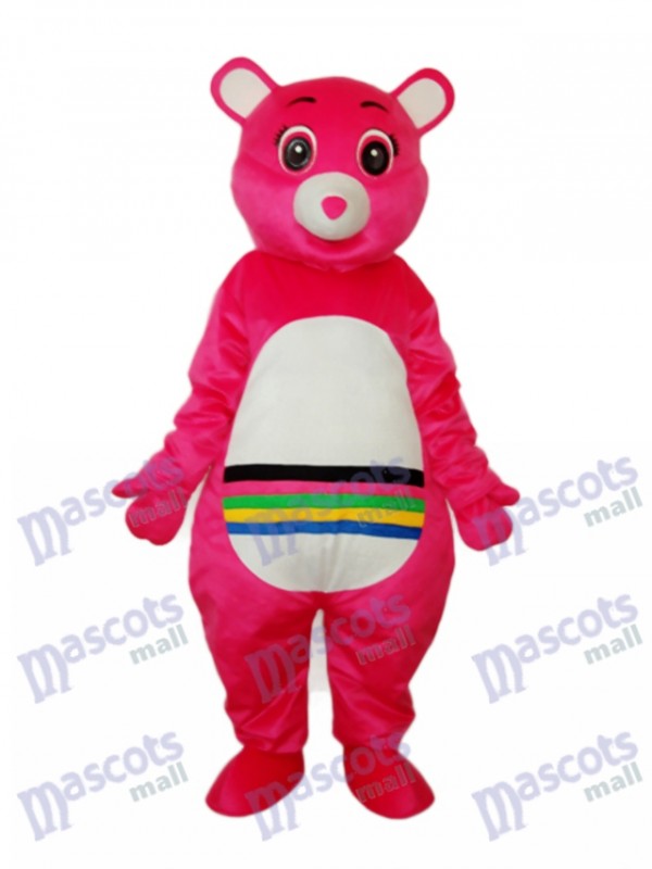 Ours rose avec Costume adulte mascotte Belly coloré Animal