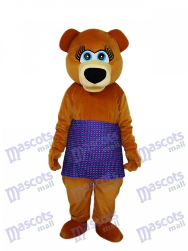 Ours brun en mascotte jupe mauve Costume adulte Animal