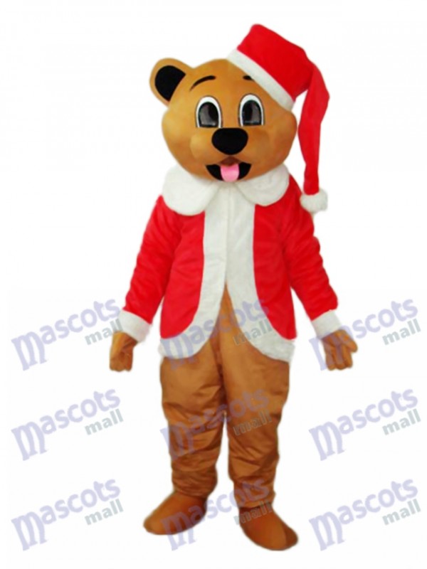 Déguisement de mascotte d'ours de Noël marron Animal