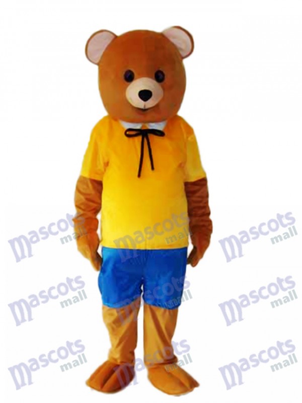 Jaune Shirt Teddy Bear Costume adulte Mascotte