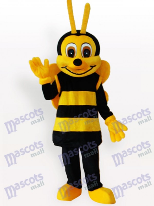 Costume drôle de mascotte d'insecte jaune noir d'abeille
