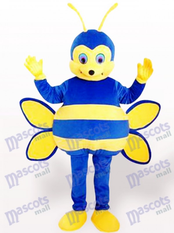 Costume de mascotte insecte bleu abeille