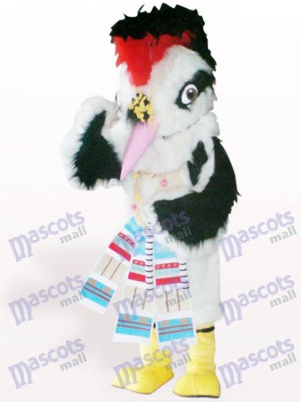 Costume de mascotte adulte oiseau blanc cheveux oiseaux