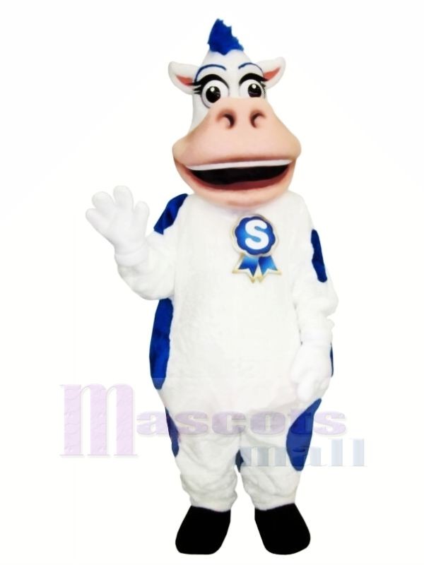 Bleu et blanc Vache Mascotte Les costumes Animal