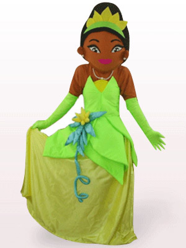 Costume de mascotte de princesse marron foncé