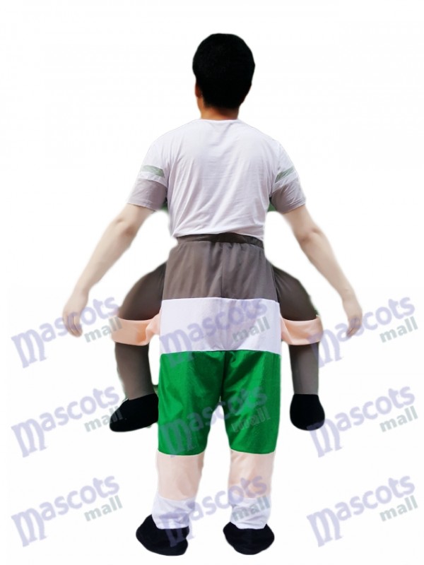 Piggy Back Carry Me Vert Bavarois Bière Guy Ride Mascotte Costume Déguisements