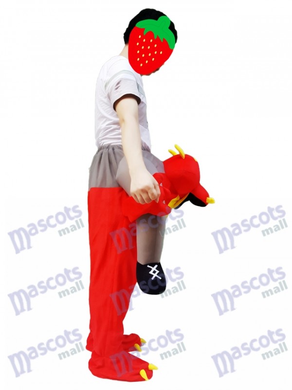 Fire Dragon Piggyback Portez-moi le Costume de mascotte Dragon Rouge