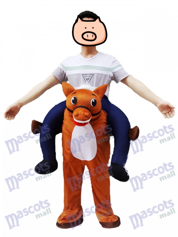 Wild Western Horse Carry Me Piggy Retour Mascotte Ferme Costume de Cowboy