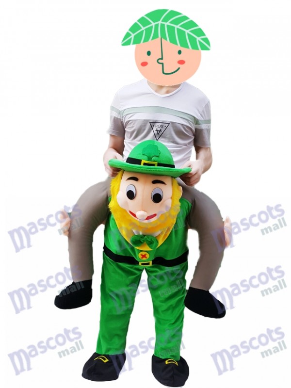 Piggy Retour Costume irlandais Carry Me Leprechaun Mascotte Costume Trèfle St Patricks Day