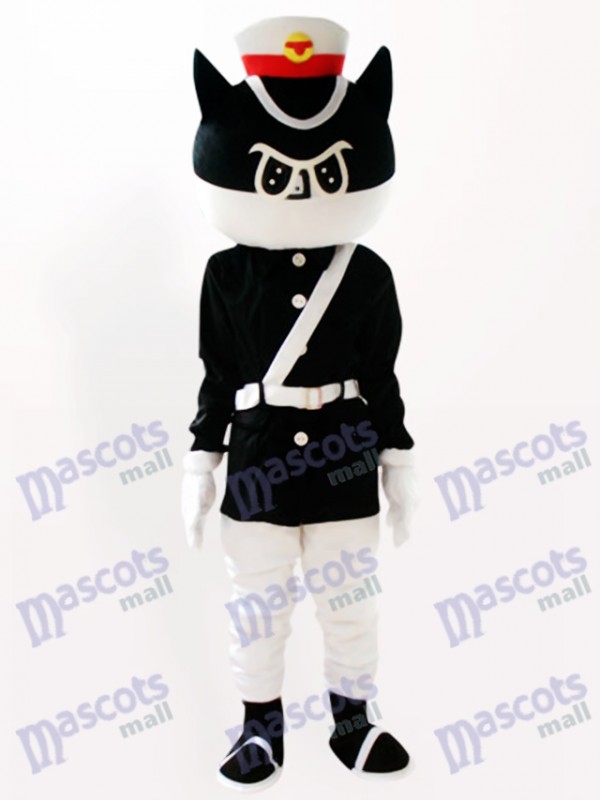 Costume de mascotte adulte Cartoon Black Cat Detective