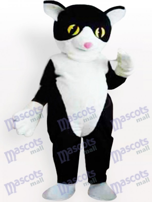 Costume de mascotte chat noir et blanc