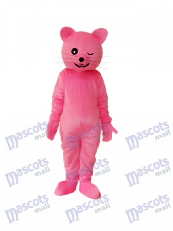 Costume adulte mascotte chat rose