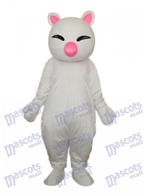 Big Pink Nez Chat Blanc Mascotte Costume Adulte Animal