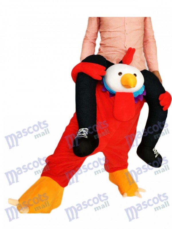 Piggyback Red Chick Portez-moi le costume de mascotte de coq