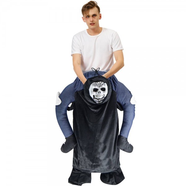 Noir Fantôme Squelette Porter moi Balade sur Halloween Noël Costume pour Adulte