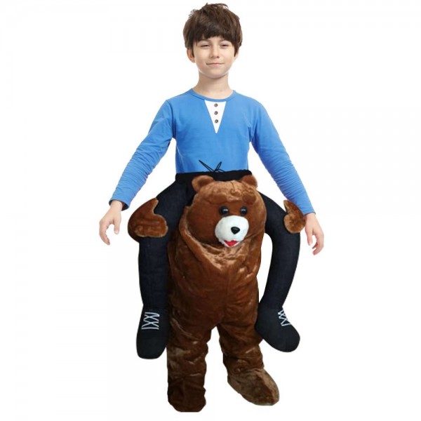 marron Teddy Ours Porter moi Balade sur Fantaisie Robe Costume pour Enfant