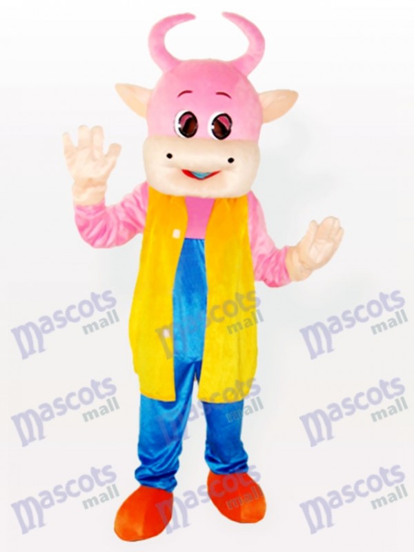 Adorable costume de mascotte de vache Pinky