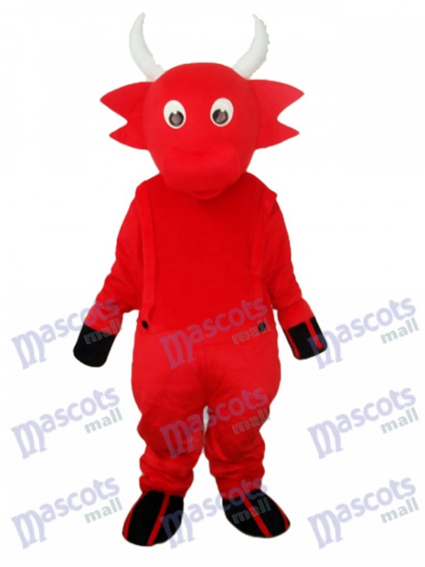 Costume adulte de mascotte de vache rouge Animal